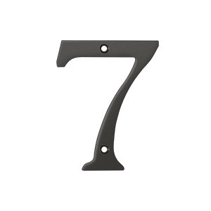 Solid Brass 4" Residential House Number 7 in Oil Rubbed Bronze