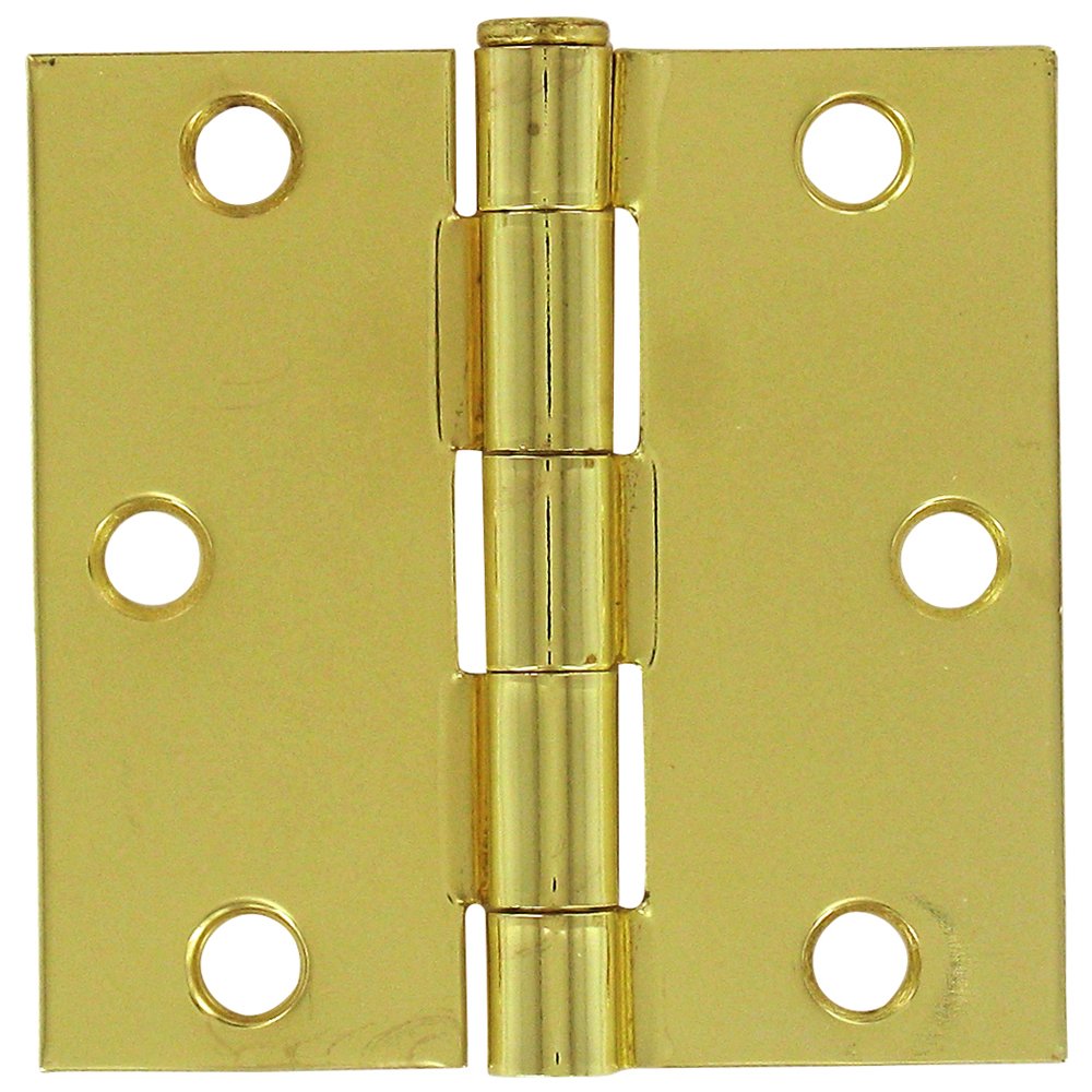 3" x 3" Residential Square Door Hinge (Sold as a Pair) in Polished Brass