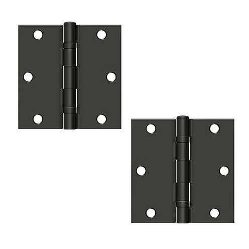 3 1/2" x 3 1/2" Residential Ball Bearing Square Door Hinge (Sold as a Pair) in Oil Rubbed Bronze