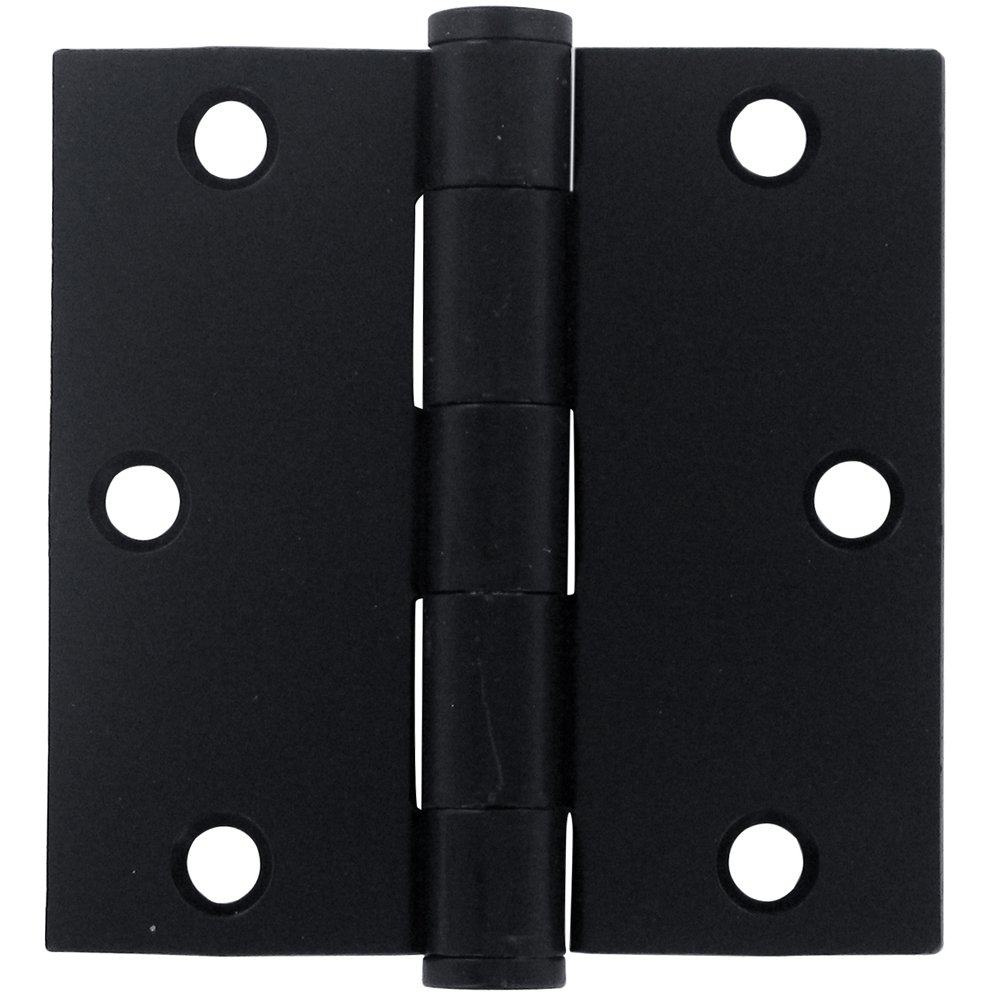 3 1/2" x 3 1/2" Heavy Duty Square Door Hinge (Sold as a Pair) in Paint Black