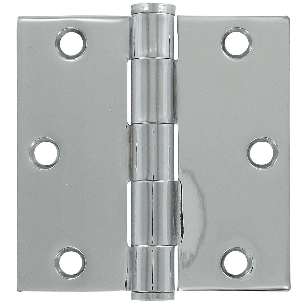 3 1/2" x 3 1/2" Heavy Duty Square Door Hinge (Sold as a Pair) in Polished Chrome