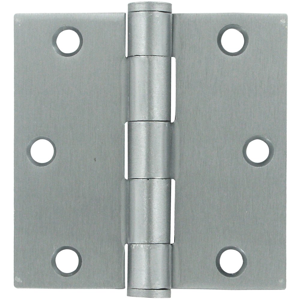 3 1/2" x 3 1/2" Heavy Duty Square Door Hinge (Sold as a Pair) in Brushed Chrome