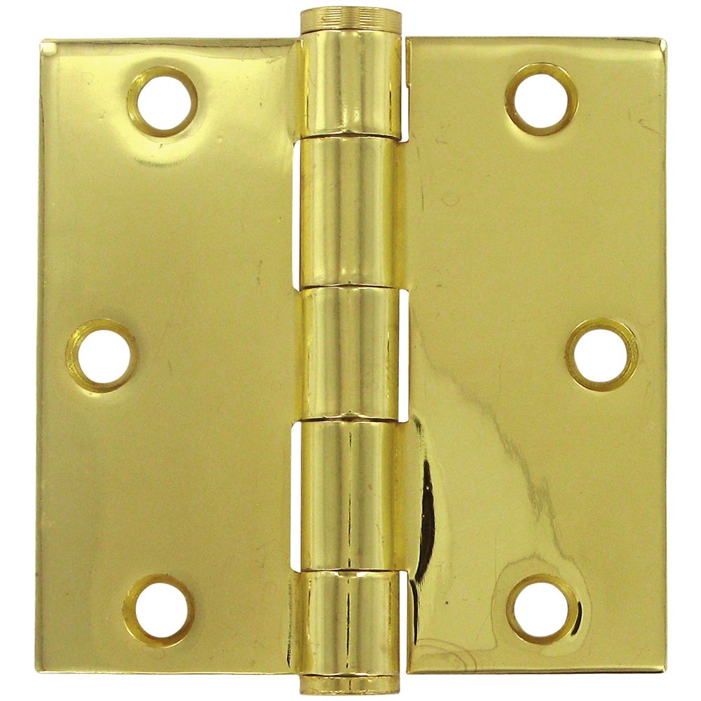 3 1/2" x 3 1/2" Heavy Duty Square Door Hinge (Sold as a Pair) in Polished Brass