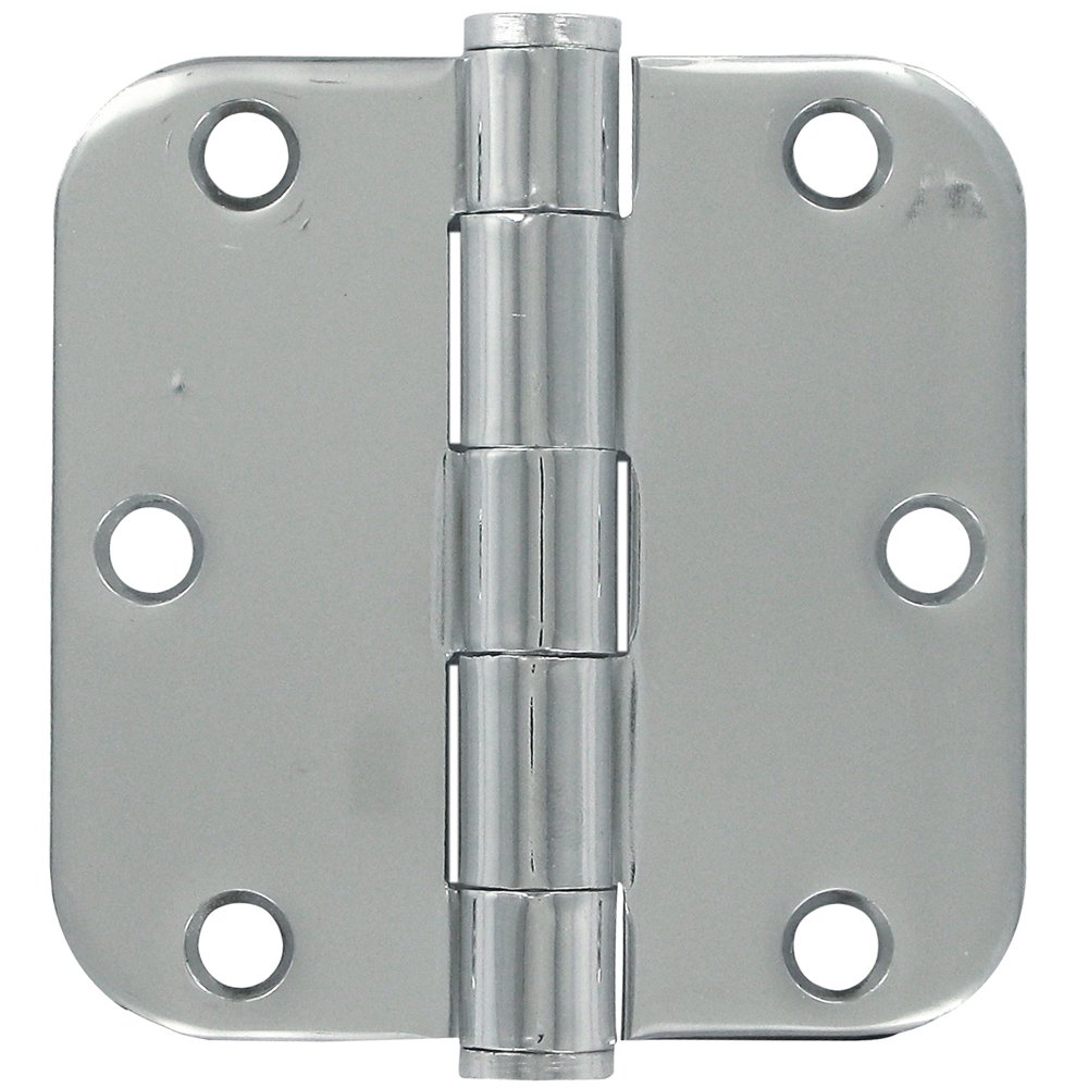 3 1/2" x 3 1/2" 5/8" Radius/Heavy Duty Door Hinge (Sold as a Pair) in Polished Chrome