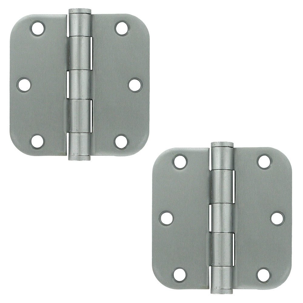 3 1/2" x 3 1/2" 5/8" Radius/Heavy Duty Door Hinge (Sold as a Pair) in Brushed Chrome