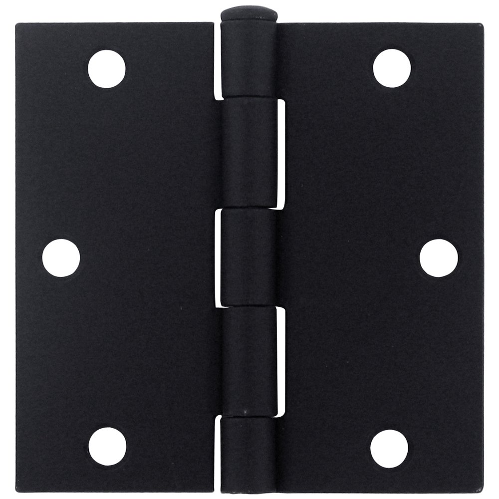 3 1/2" x 3 1/2" Residential Square Door Hinge (Sold as a Pair) in Paint Black