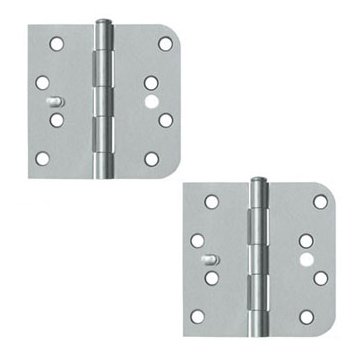4"x 4"x 5/8" Right Handed Square Hinge (SOLD AS A PAIR) in Brushed Chrome