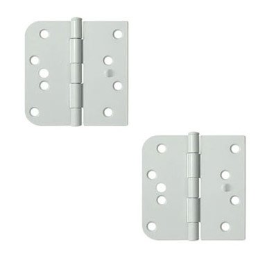 4"x 4"x 5/8"x Left Handed Square Hinge (SOLD AS A PAIR) in Paint White