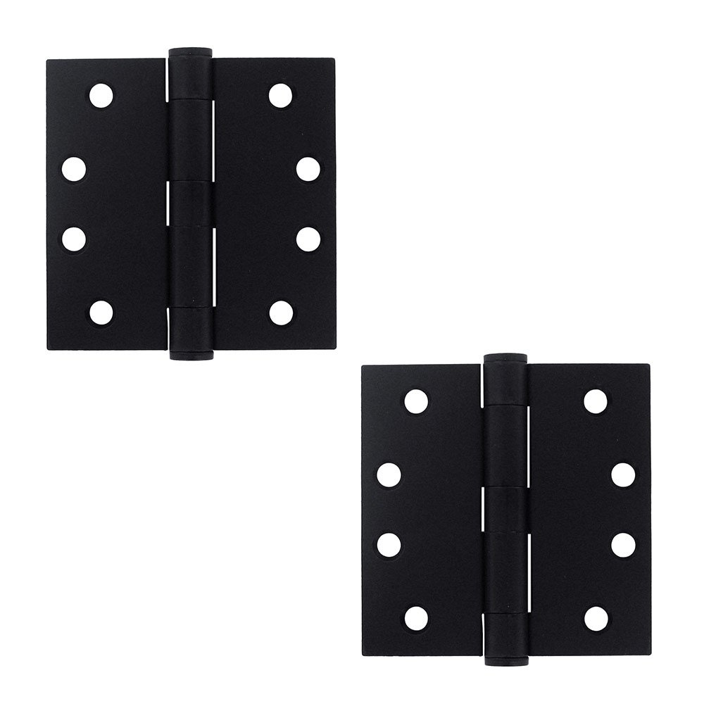 4" x 4" Heavy Duty Square Door Hinge (Sold as a Pair) in Paint Black