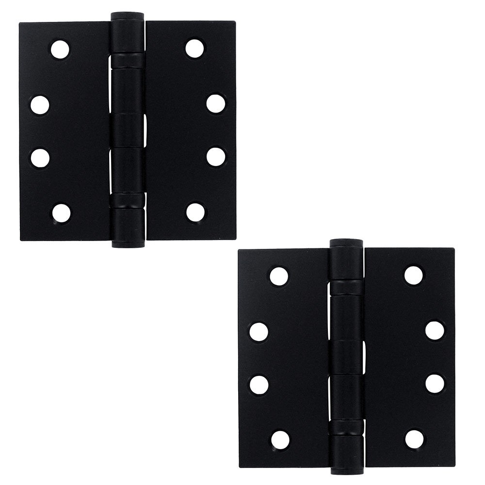 4" x 4" 2 Ball Bearing/Heavy Duty Square Door Hinge (Sold as a Pair) in Paint Black