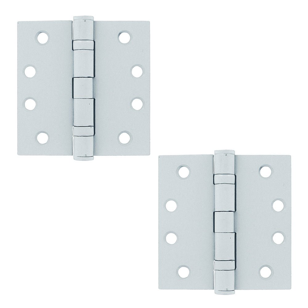 4" x 4" 2 Ball Bearing/Heavy Duty Square Door Hinge (Sold as a Pair) in Paint White