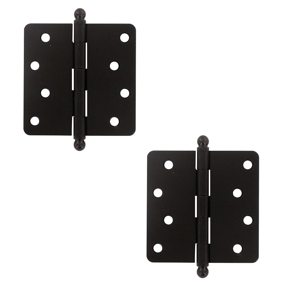 4" x 4" 1/4" Radius/Residential Door Hinge with Ball Tips (Sold as a Pair) in Oil Rubbed Bronze