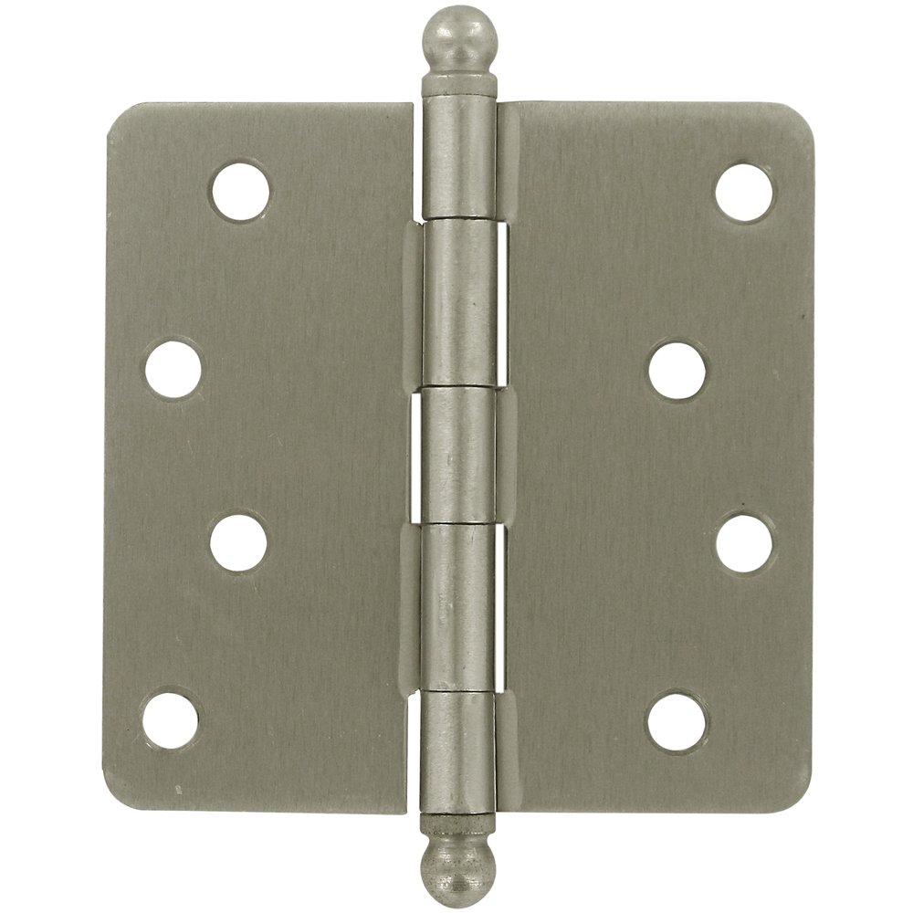 4" x 4" 1/4" Radius/Residential Door Hinge with Ball Tips (Sold as a Pair) in Brushed Nickel