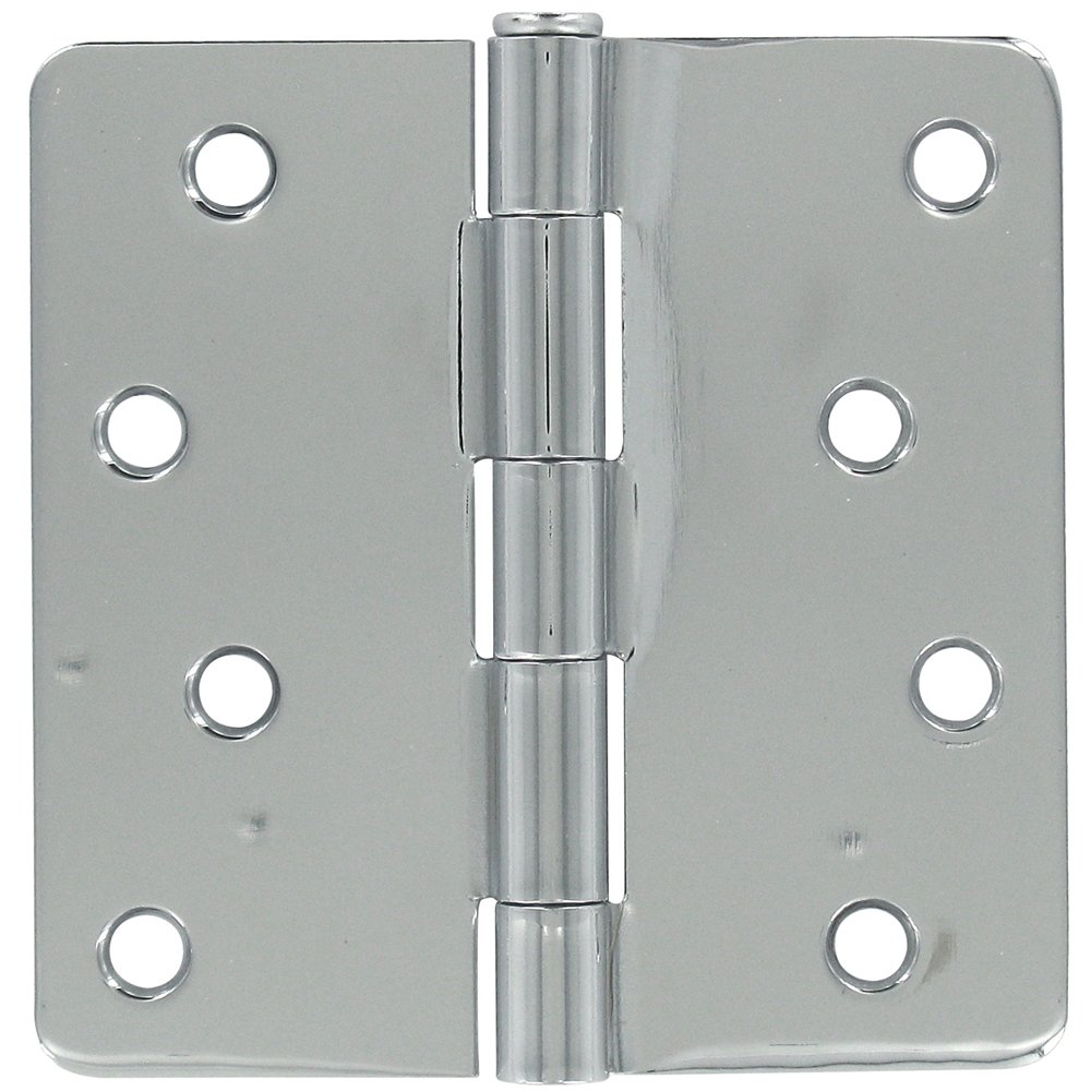4" x 4" 1/4" Radius/Residential Door Hinge (Sold as a Pair) in Polished Chrome