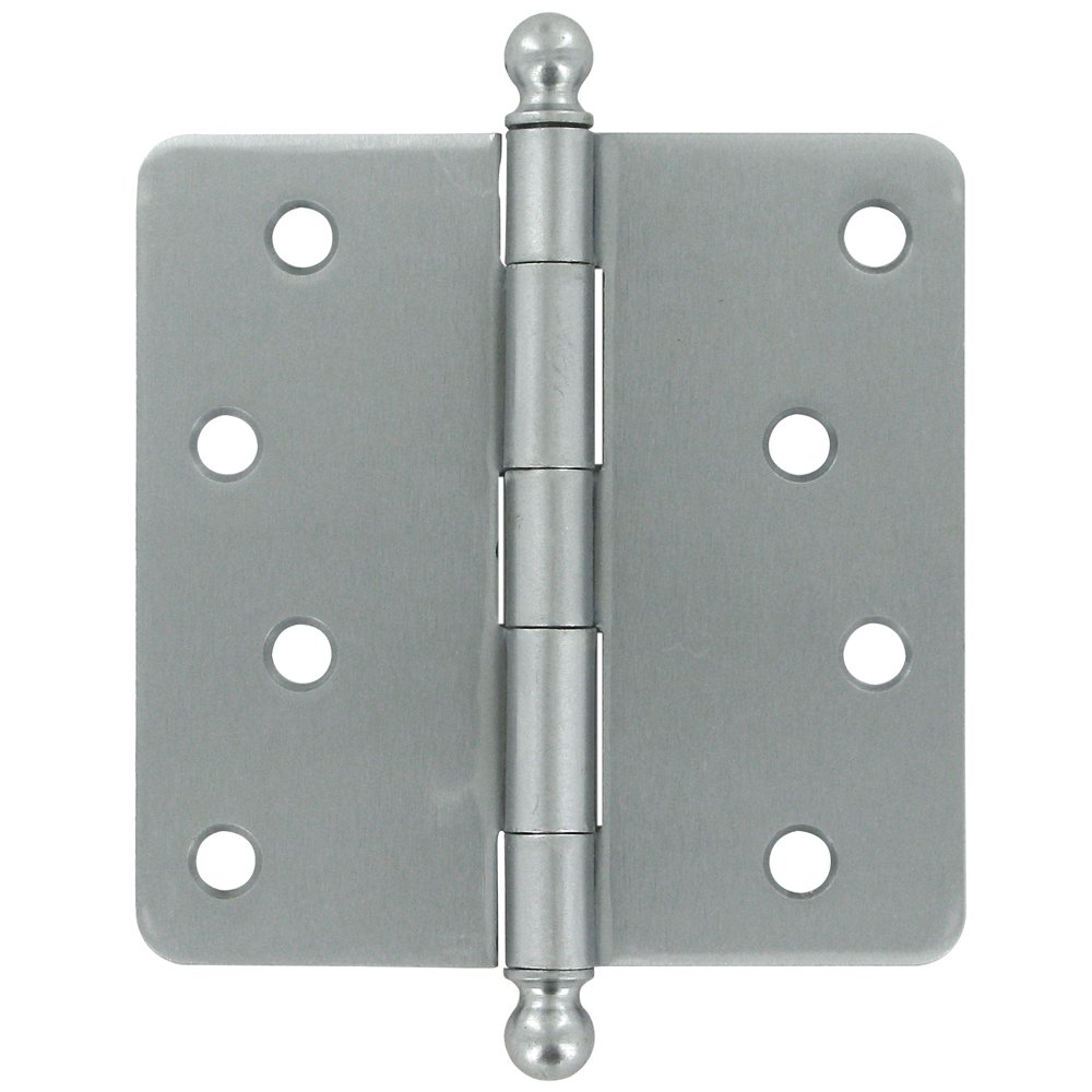 4" x 4" 1/4" Radius/Residential Door Hinge with Ball Tips (Sold as a Pair) in Brushed Chrome