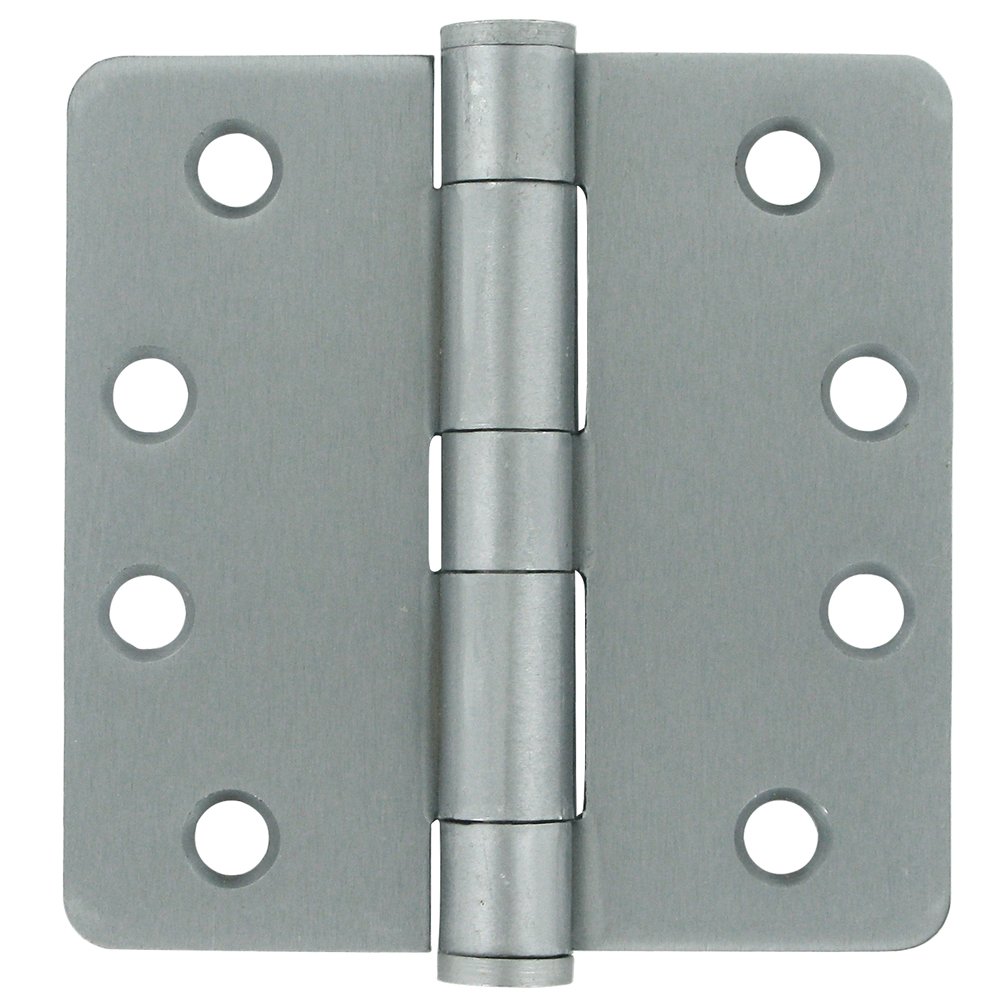 4" x 4" 1/4" Radius/Heavy Duty Door Hinge (Sold as a Pair) in Brushed Chrome