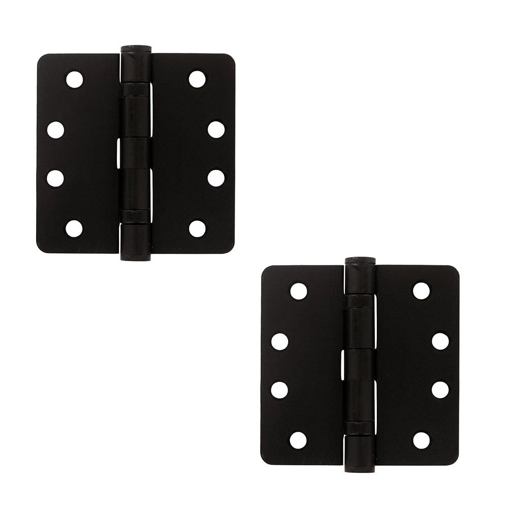 4" x 4" 1/4" Radius/2 Ball Bearing/Heavy Duty Door Hinge (Sold as a Pair) in Oil Rubbed Bronze