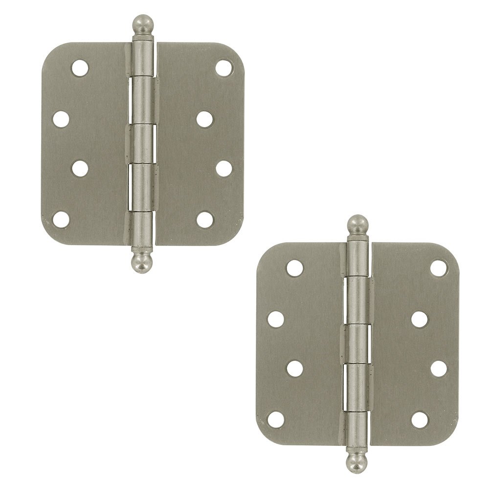 4" x 4" 5/8" Radius/Residential Door Hinge with Ball Tips (Sold as a Pair) in Brushed Nickel