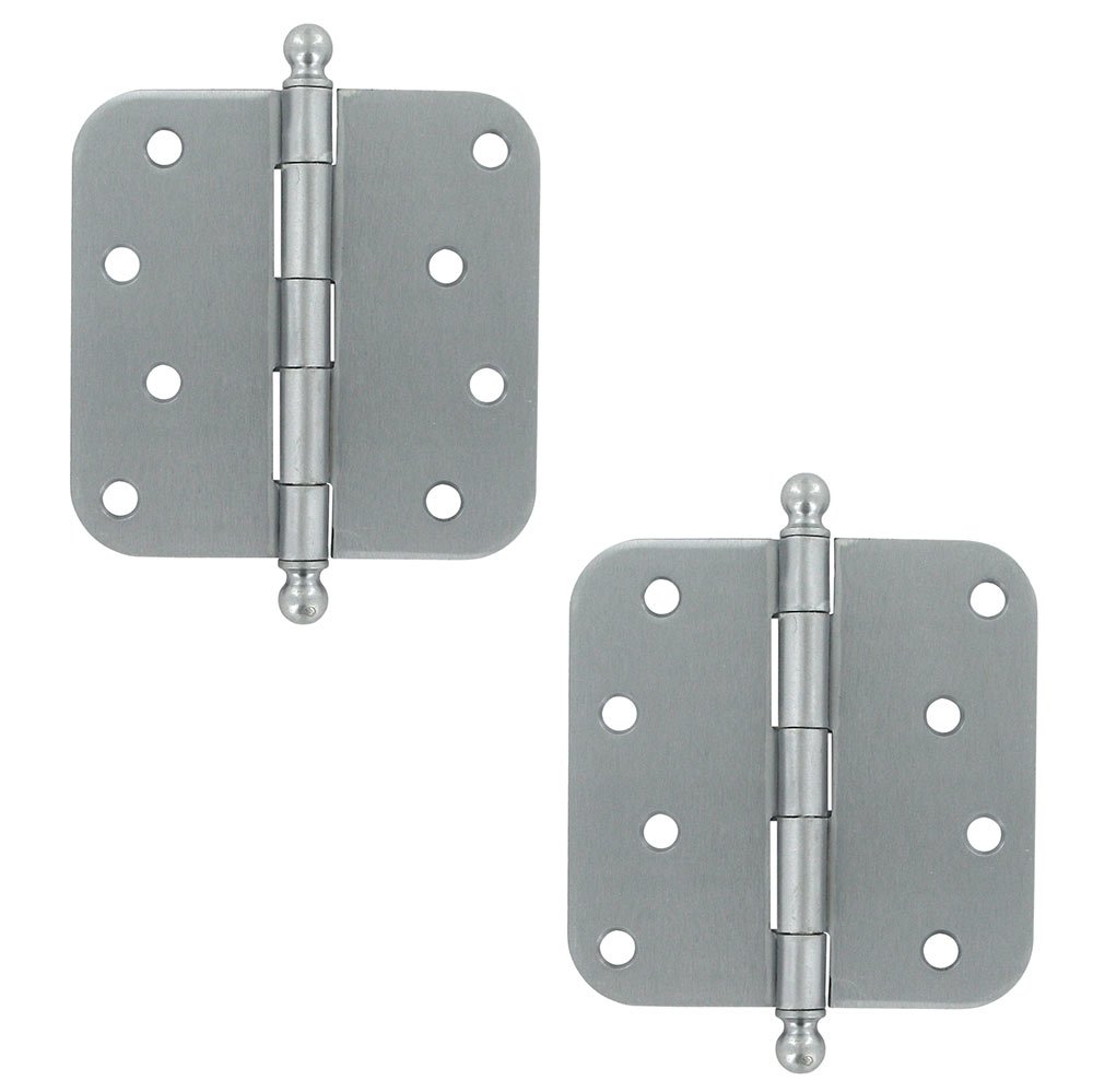 4" x 4" 5/8" Radius/Residential Door Hinge with Ball Tips (Sold as a Pair) in Brushed Chrome