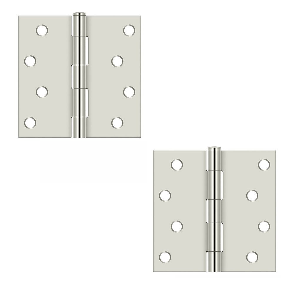 4"x 4" Square Hinge (Sold as Pair) in Polished Nickel