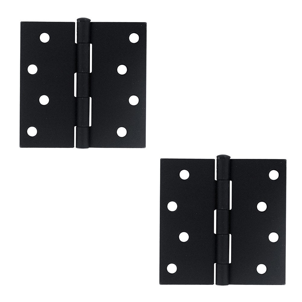 4" x 4" Residential Square Door Hinge (Sold as a Pair) in Paint Black