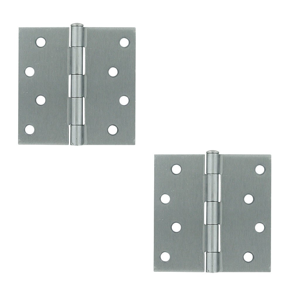 4" x 4" Residential Square Door Hinge (Sold as a Pair) in Brushed Chrome