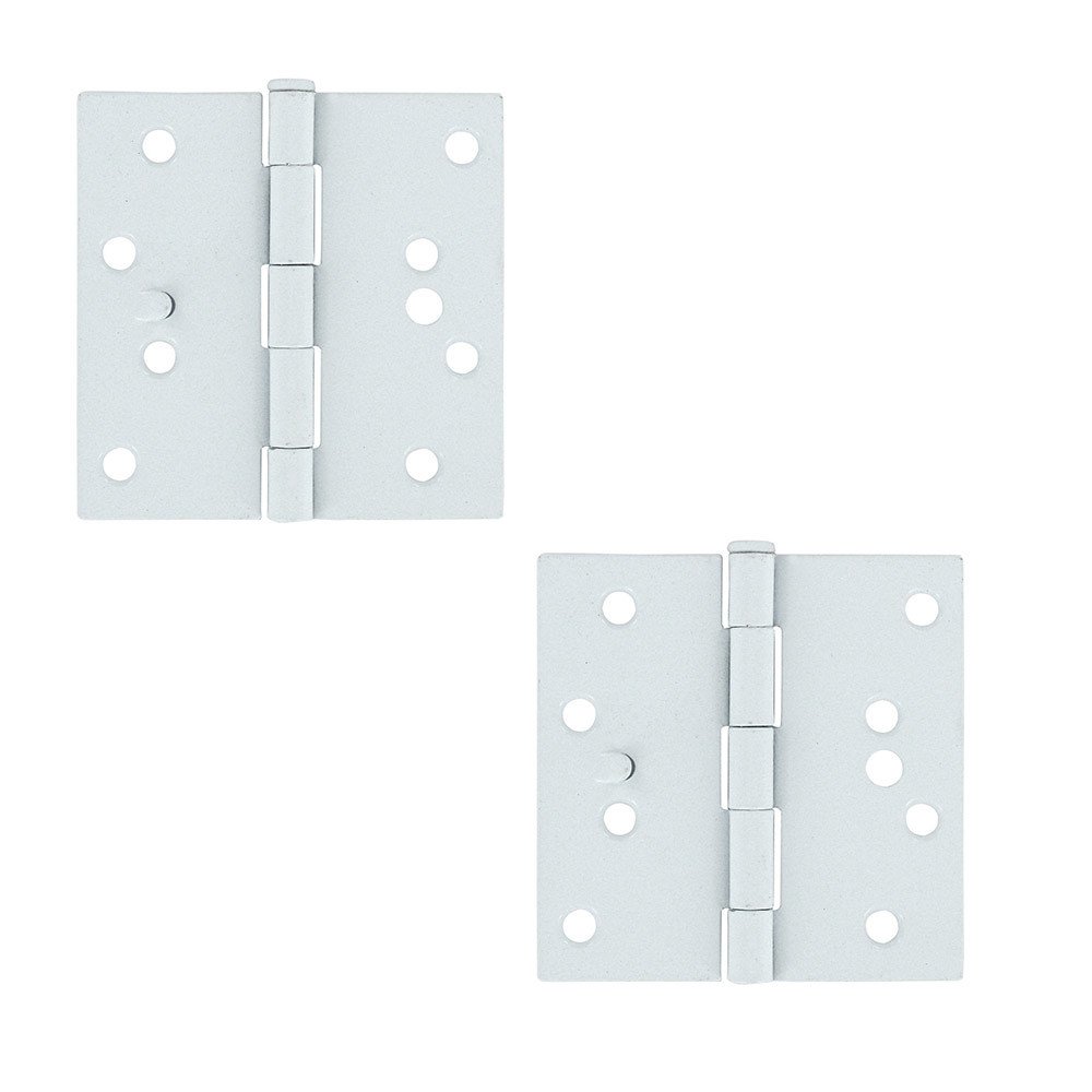 4" x 4" Residential/Section Lock Top Square Door Hinge (Sold as a Pair) in Paint White
