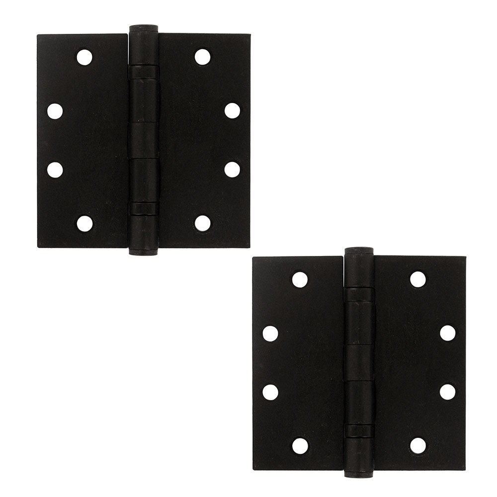 4 1/2" x 4 1/2" 2 Ball Bearing/Heavy Duty Square Door Hinge (Sold as a Pair) in Oil Rubbed Bronze