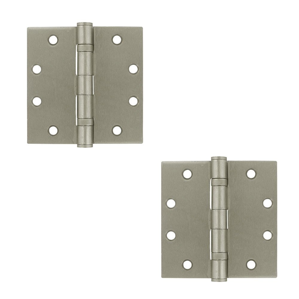 4 1/2" x 4 1/2" 2 Ball Bearing/Heavy Duty Square Door Hinge (Sold as a Pair) in Brushed Nickel