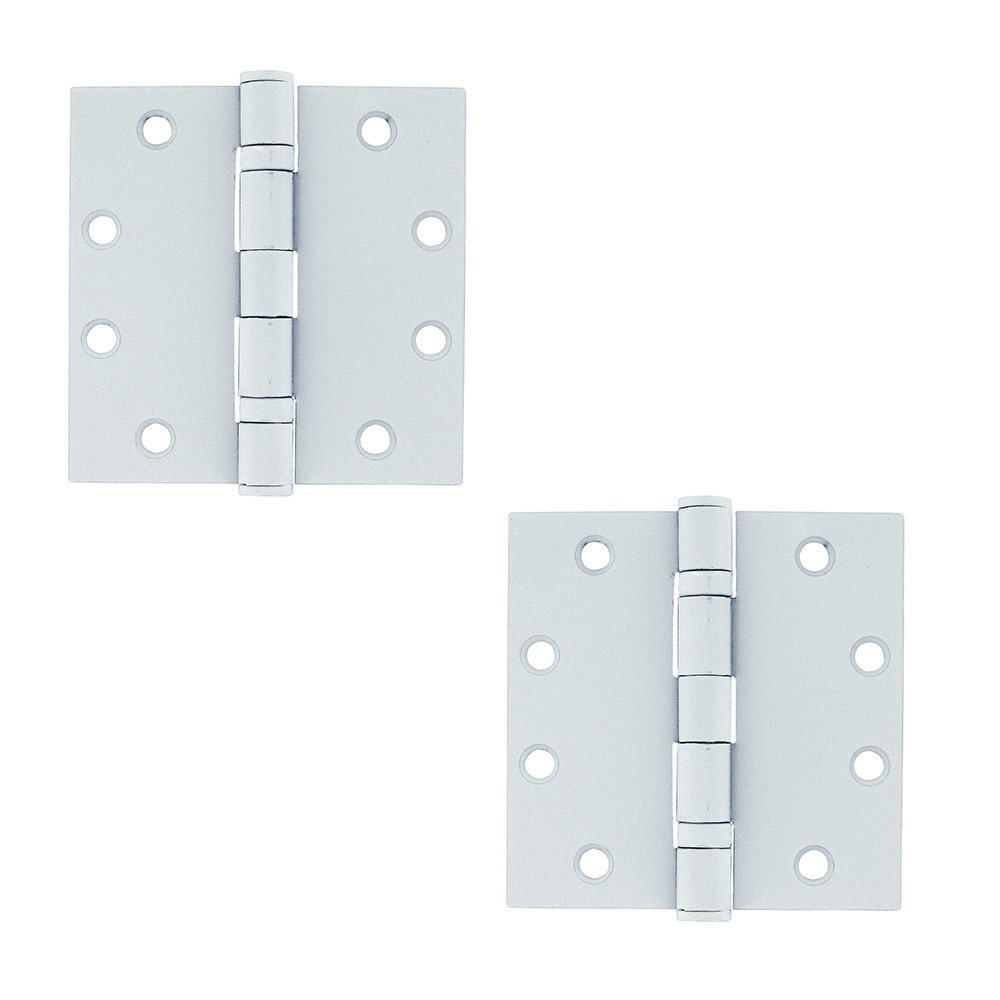 4 1/2" x 4 1/2" 2 Ball Bearing/Heavy Duty Square Door Hinge (Sold as a Pair) in Paint White