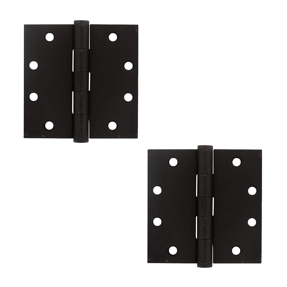 4 1/2" x 4 1/2" Heavy Duty Square Door Hinge (Sold as a Pair) in Oil Rubbed Bronze