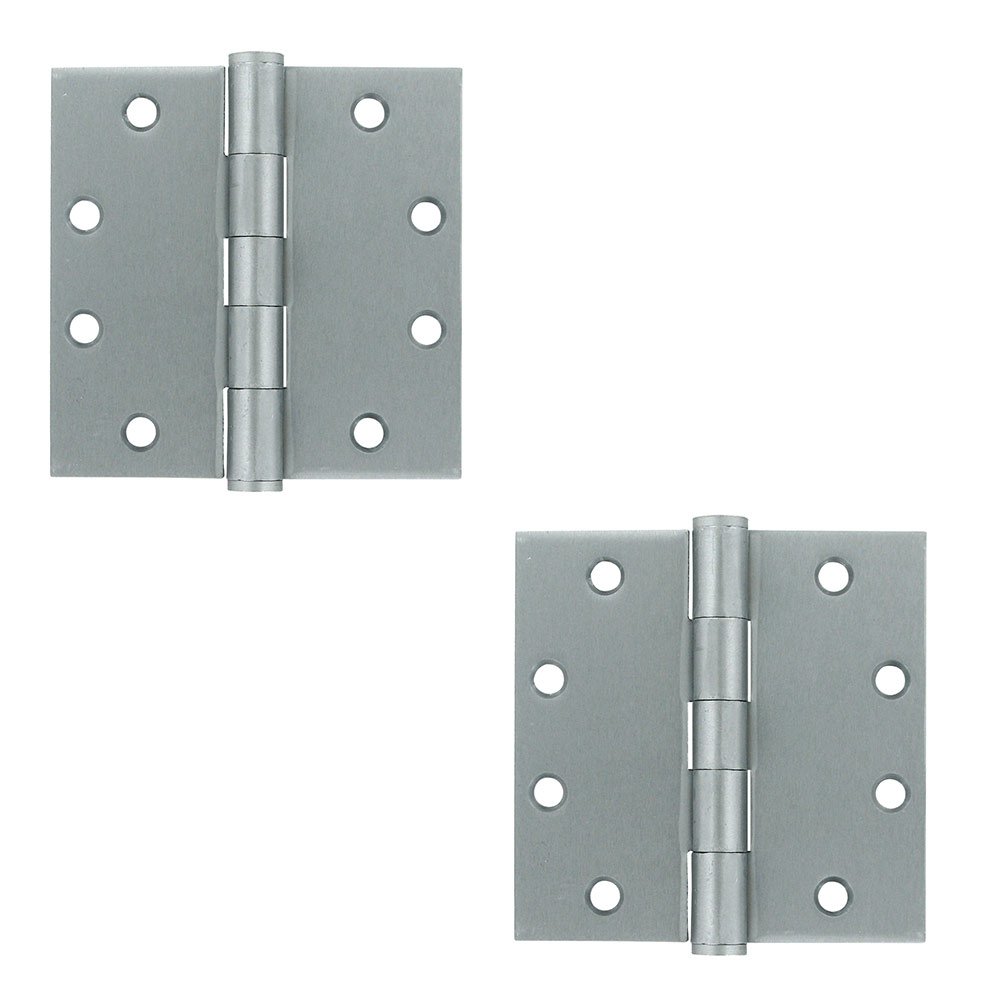 4 1/2" x 4 1/2" Heavy Duty Square Door Hinge (Sold as a Pair) in Brushed Chrome