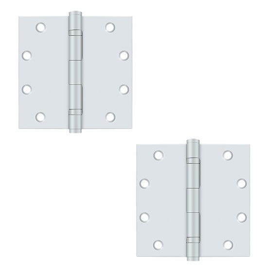 5"x 5" Heavy Duty Ball Bearing Hinge with Square Corners (Sold as Pair) in Prime Coat White