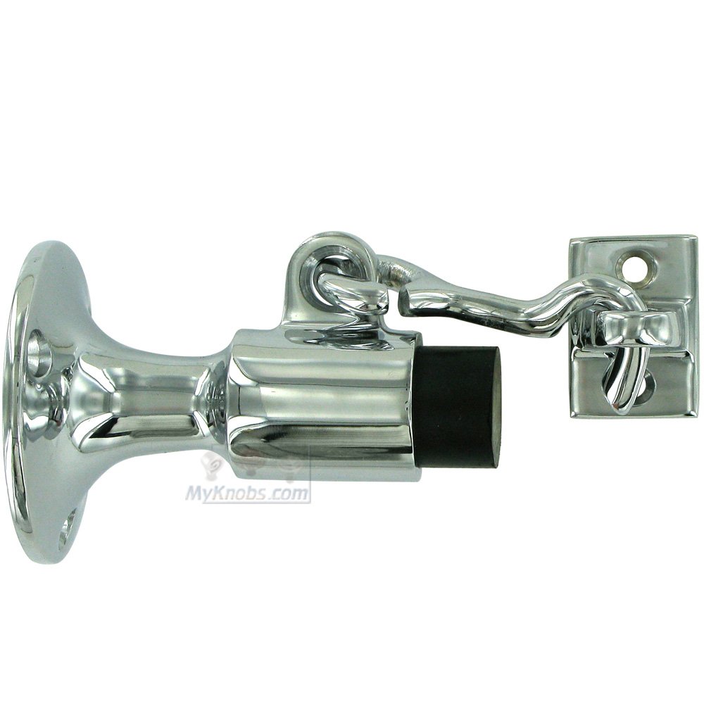 Solid Brass Wall Mounted Bumper with Holder in Polished Chrome