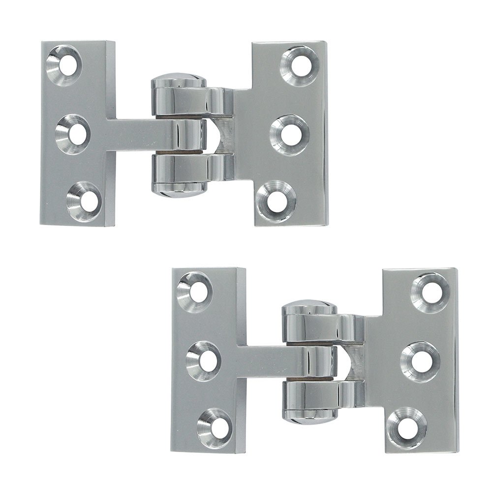 Solid Brass Intermediate Pivot Door Hinge (Sold a Pair) in Polished Chrome