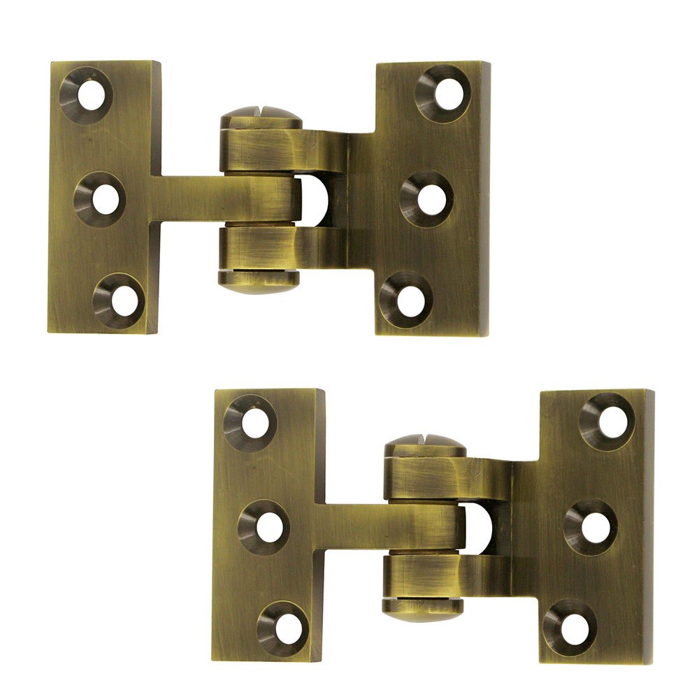 Solid Brass Intermediate Pivot Door Hinge (Sold a Pair) in Antique Brass