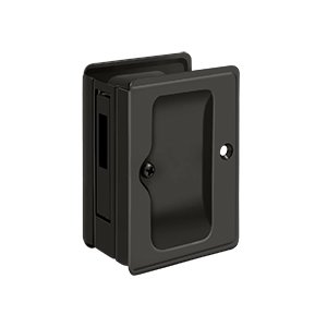 Heavy Duty Pocket Lock Adjustable 3 1/4"x 2 1/4" Sliding Door Receiver in Oil Rubbed Bronze
