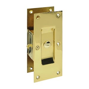 Decorative Privacy Pocket Lock 6" in Polished Brass