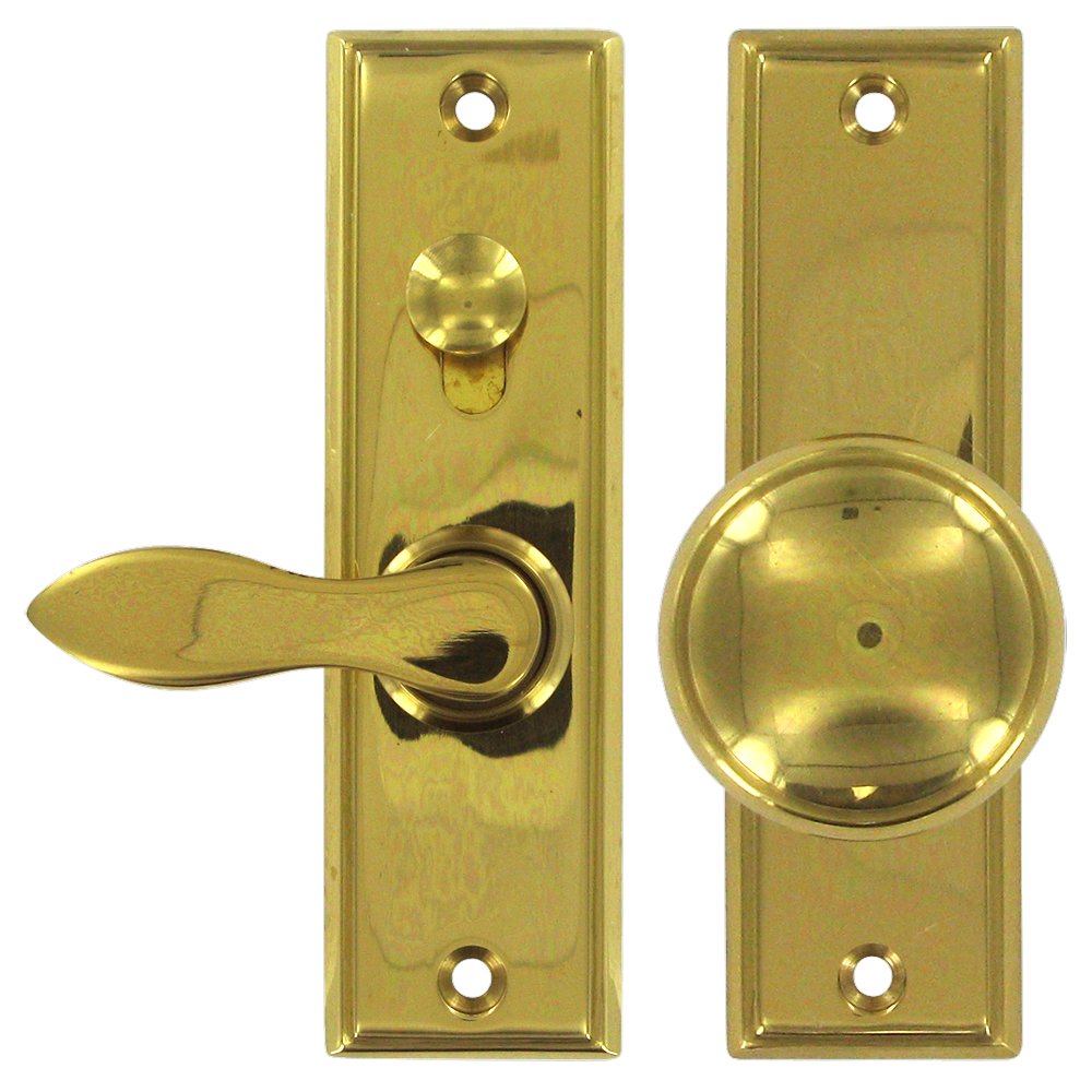 Solid Brass Mortise Lock Screen Door Latch in PVD Brass