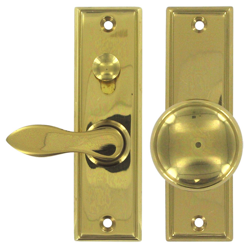 Solid Brass Mortise Lock Screen Door Latch in Polished Brass