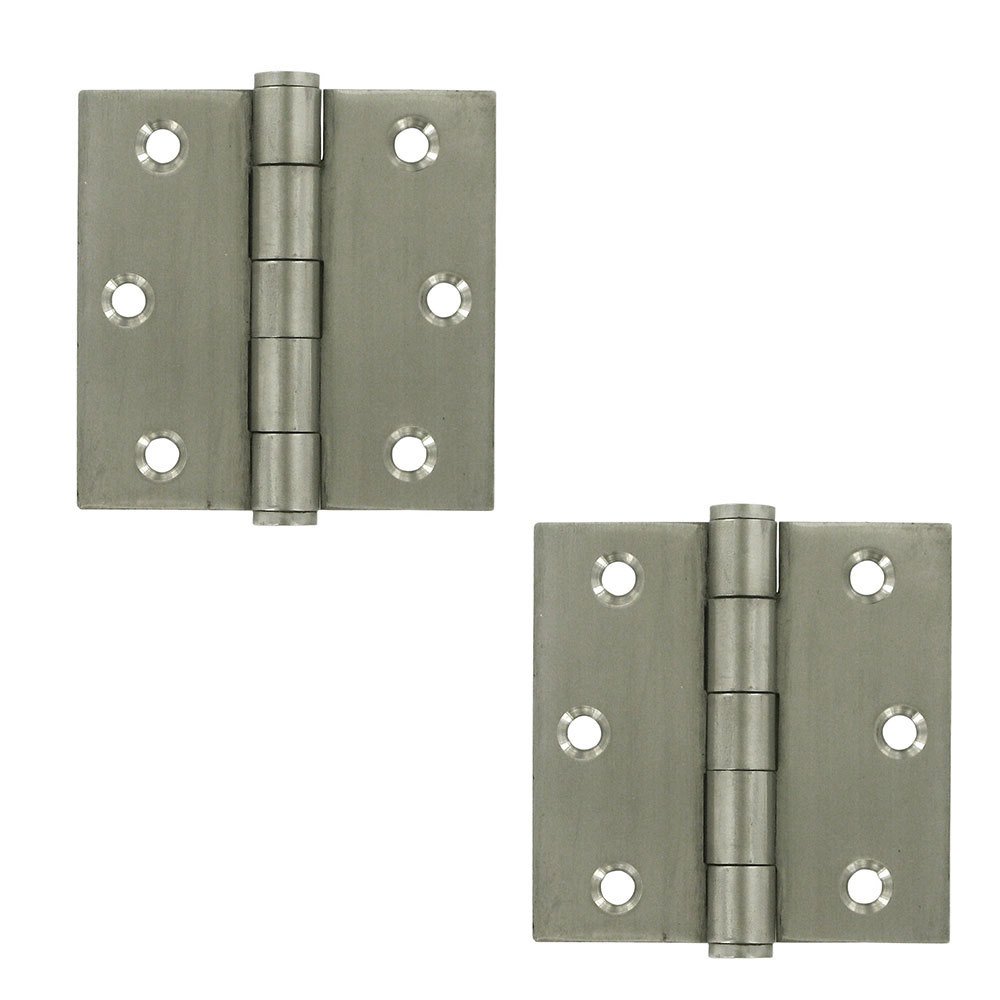 Stainless Steel 3" x 3" Standard Square Door Hinge (Sold as a Pair) in Brushed Stainless Steel