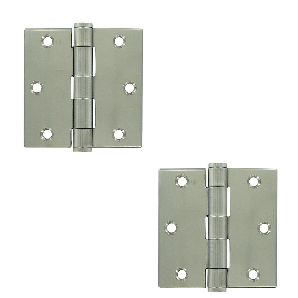 Stainless Steel 3 1/2" x 3 1/2" Standard Square Door Hinge (Sold as a Pair) in Polished Stainless Steel