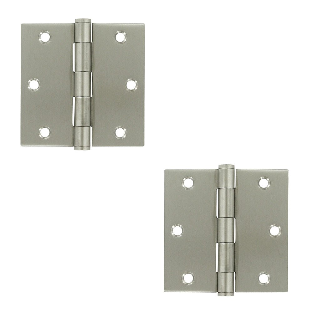Stainless Steel 3 1/2" x 3 1/2" Residential Square Door Hinge (Sold as a Pair) in Brushed Stainless Steel