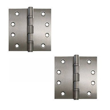 4" x 4" Square Hinge (SOLD AS A PAIR) in Brushed Stainless Steel