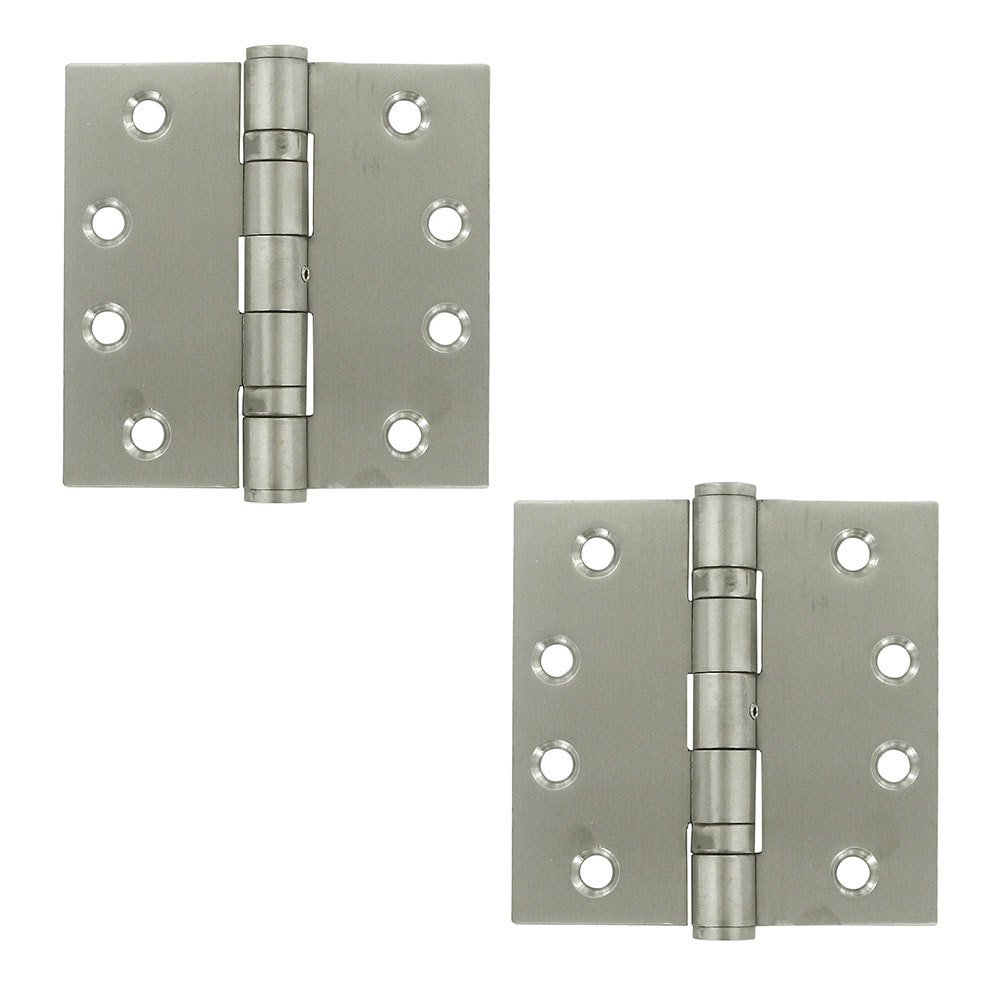 Removable Pin Square Door Hinge (Sold as a Pair) in Brushed Stainless Steel