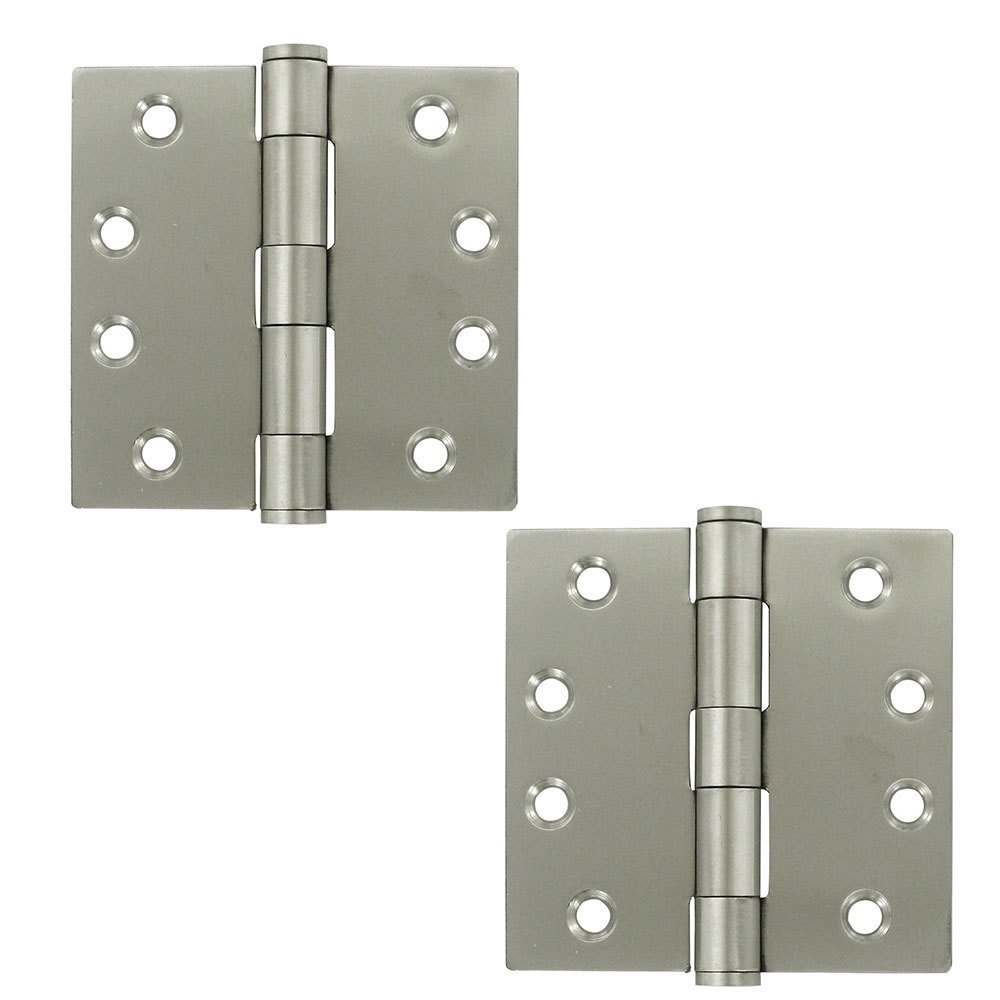 Stainless Steel 4" x 4" Standard Square Door Hinge (Sold as a Pair) in Brushed Stainless Steel