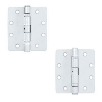 4 1/2"x 4"x 1/4" Radius Hinge (SOLD AS A PAIR) in Paint White