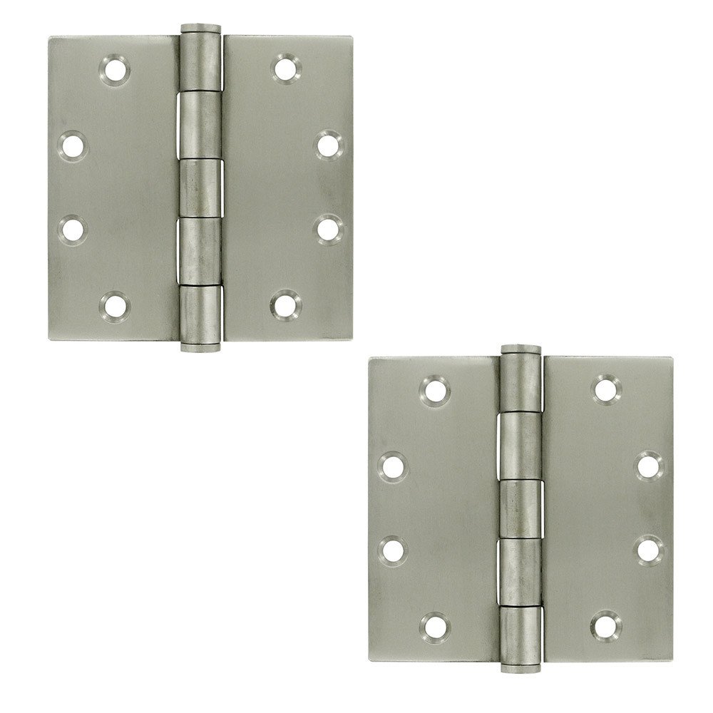 Stainless Steel 4 1/2" x 4 1/2" Standard Square Door Hinge (Sold as a Pair) in Brushed Stainless Steel