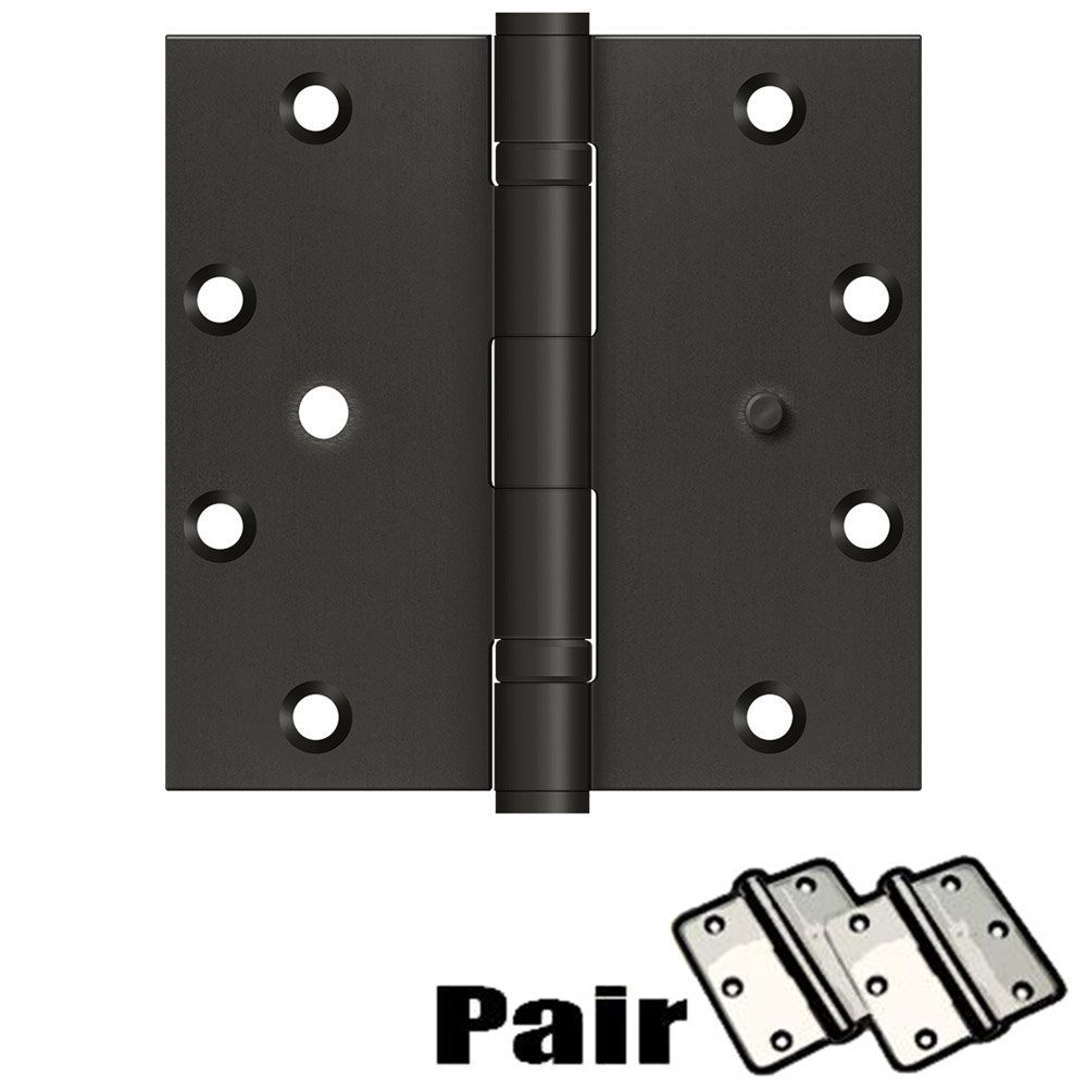 5"x5" Square Hinge (Sold as Pair) in Oil Rubbed Bronze