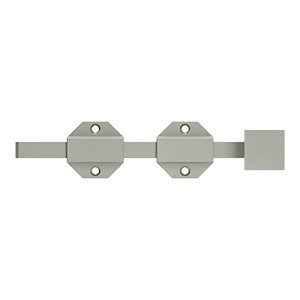 Solid Brass 8" Modern Surface Bolt in Brushed Nickel